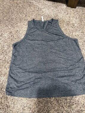 Fabletics Heather Gray Athletic Scoop Neck Tank